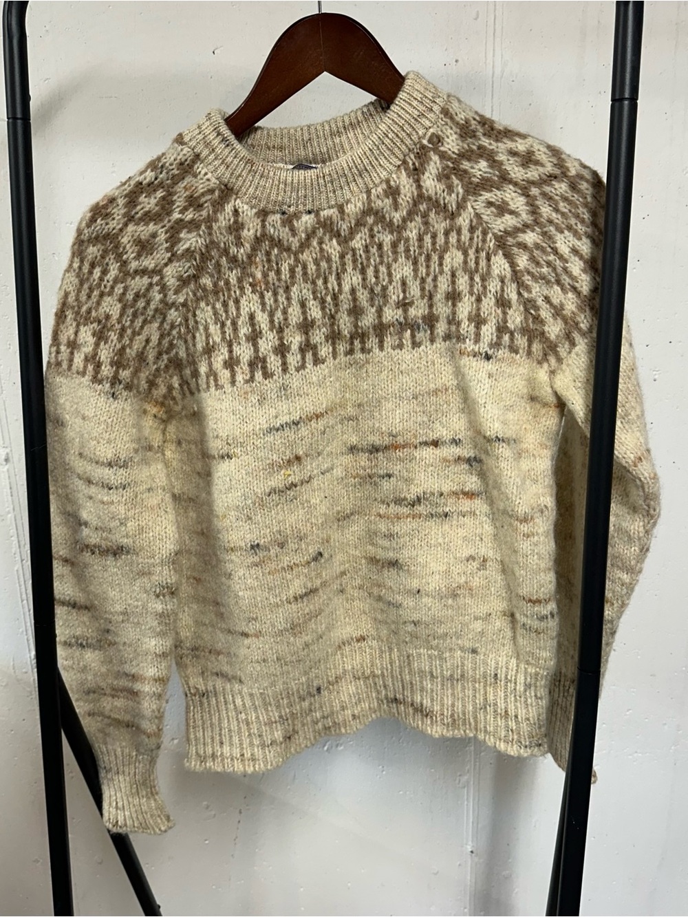 Vintage Pendleton Mens 100% Pure Virgin Wool Sweater Mens M Cream Tweed